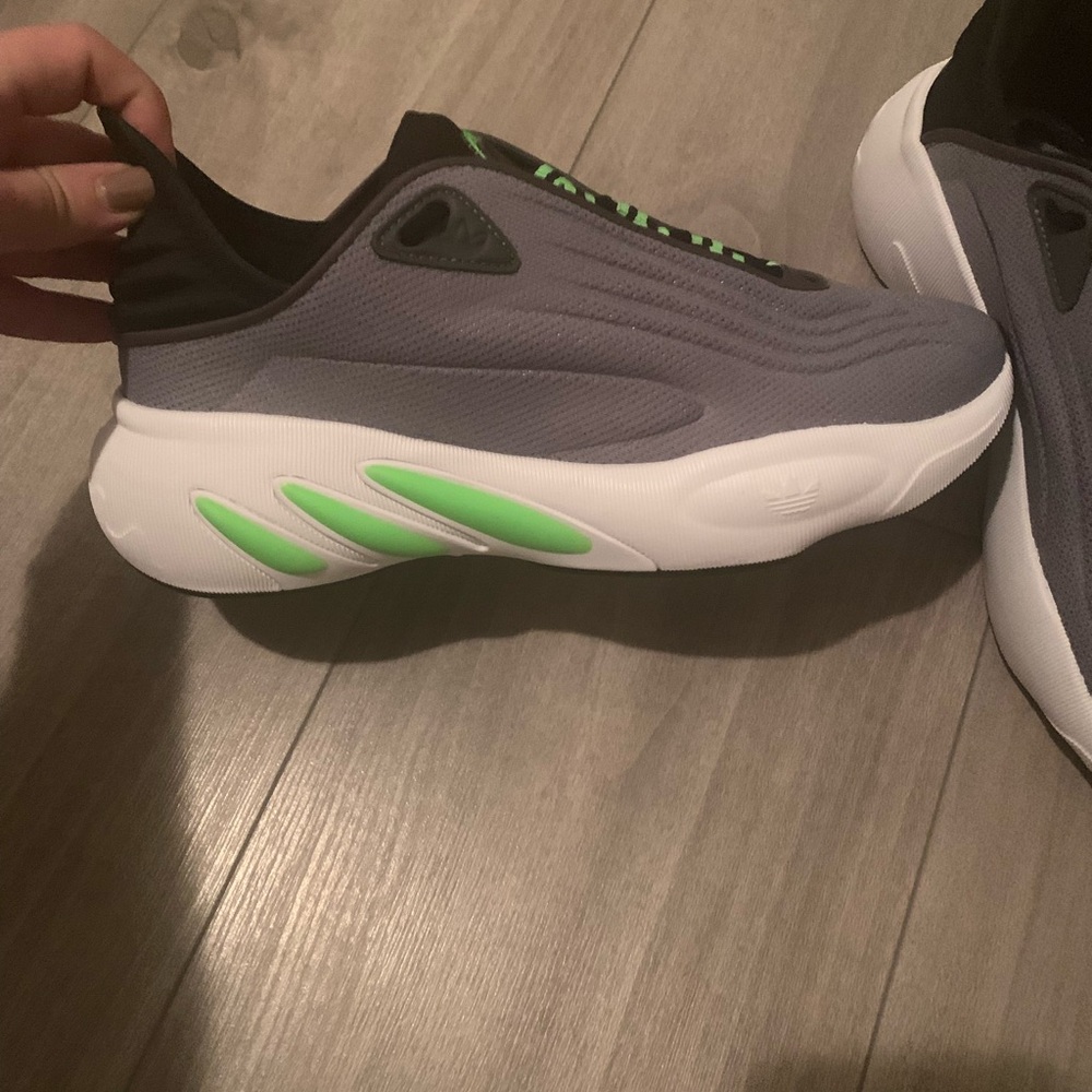 New Adidas adiFOM SLTN Grey / Solar Green sneakers - Picture 4 of 10